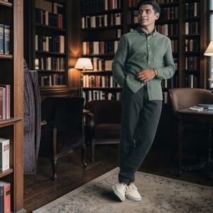 NWT TAYLOR STITCH The Apres Pant In Organic Charcoal Sashiko Cotton Small New